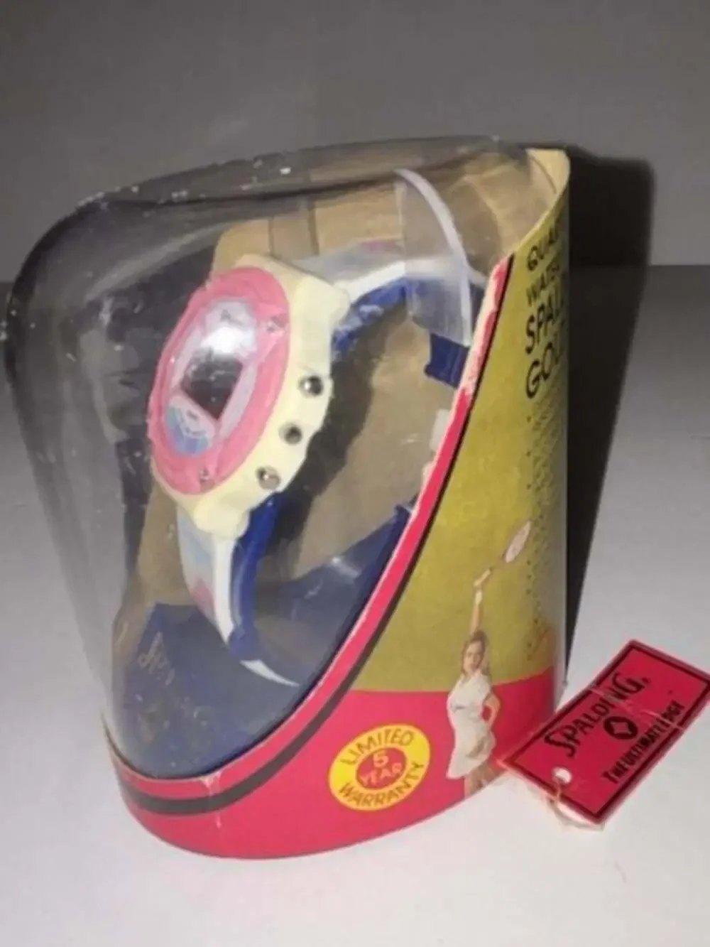 Vintage Spalding Gold Quartz Action Sports Digital Watch in Packaging
